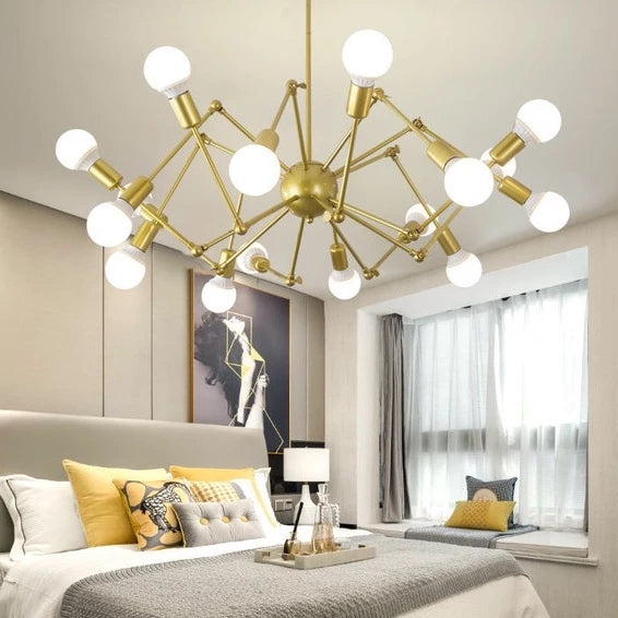 Lustre Pendente Aranha Retrô Com 12 Braços - DecoPro