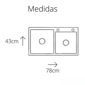 Cuba Dupla em Inox Escovado Gourmet - DecoPlus