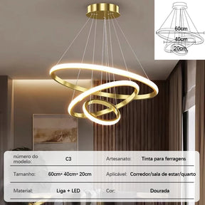 Lustre de Luxo Com 3 Cores - Sofie