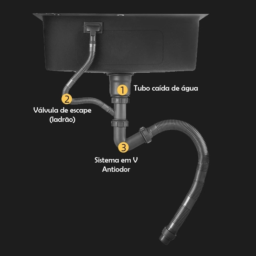 Cuba Inox Quadrada Para Cozinha Com Acessórios - DecoPro