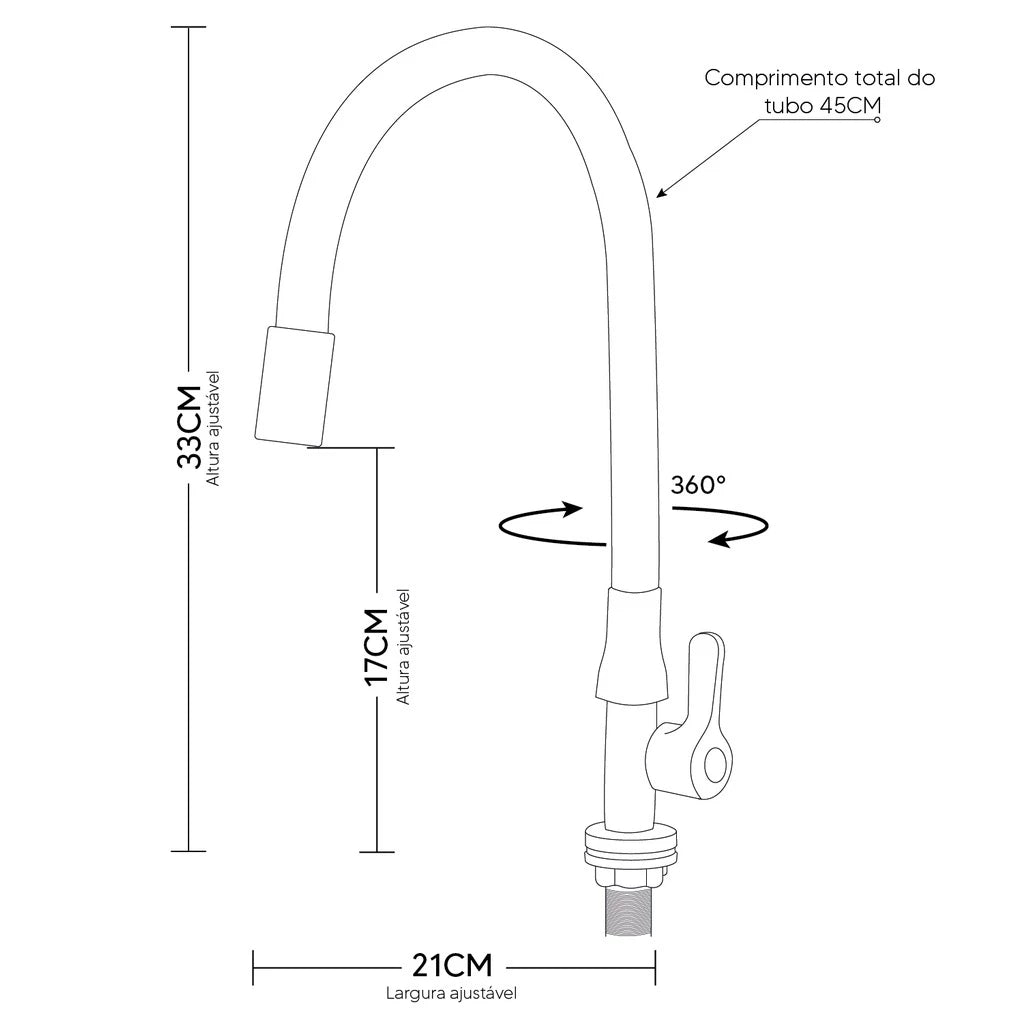 Torneira Para Cozinha Flexível Moderna - Rayzen